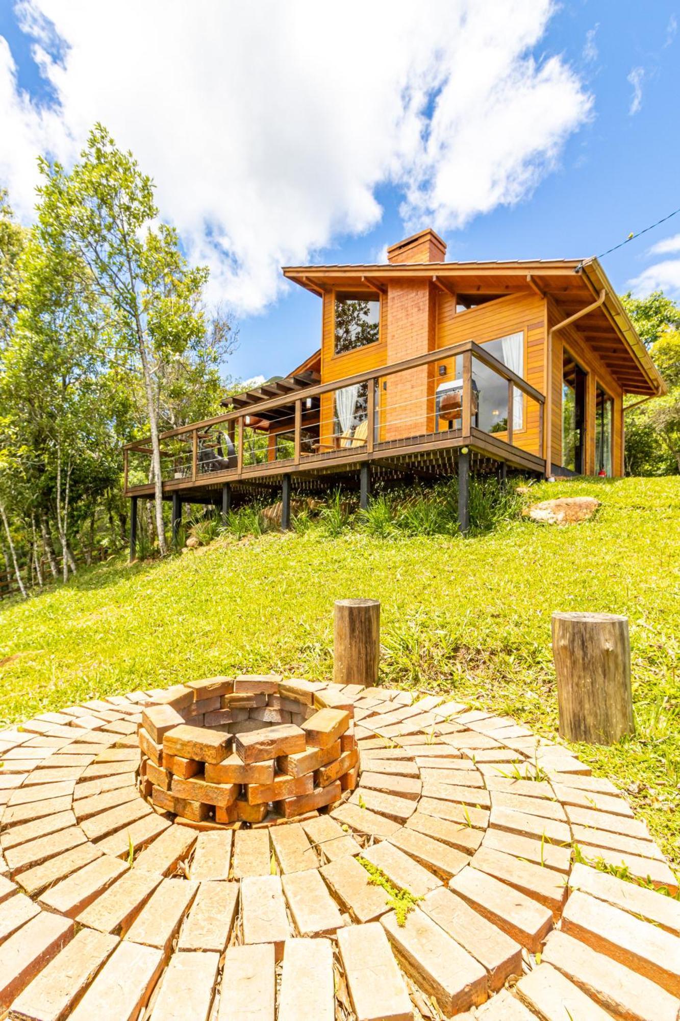 Cabana Pé do Costão - Cabana Romântica com Hidro, Lareira e Lagos Vila Bom Retiro  Exterior foto